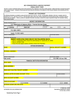 ACH Vendor Payment Enrollment Form