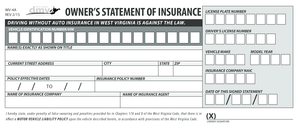 West Virginia Insurance License Statement