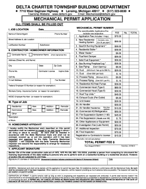 Michigan Mechanical Permit Application