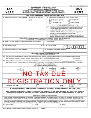 TTB Form 5630.5R Special Tax Renewal Registration