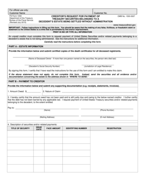 FS Form 1050 Creditor's Request for Payment