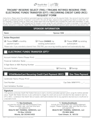 TRICARE Reserve Select Payment Request Form