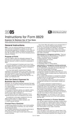 IRS Form 8829 Instructions