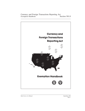 Currency and Foreign Transactions Reporting Act Handbook