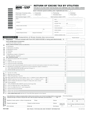 New York City Utility Excise Tax Return
