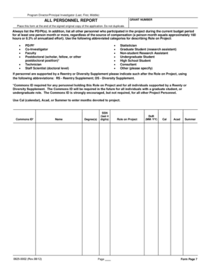 NIH Grant Application Personnel Form