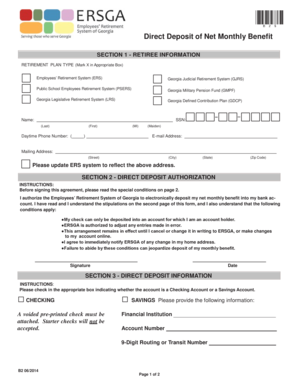 Georgia Direct Deposit Authorization Form