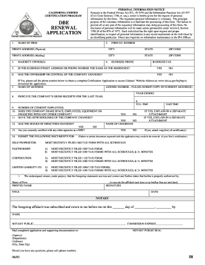 California Unified Certification Program Application