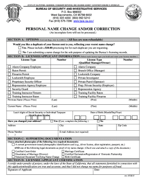 California Personal Name Change Form
