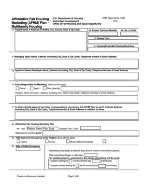 Affirmative Fair Housing Marketing Plan