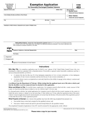 Nebraska Property Tax Exemption Application for Disabled Veterans