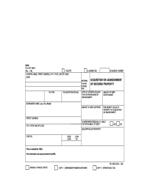 USDA Form RD 1992-6 Acquisition or Abandonment of Secured Property
