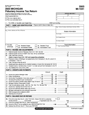 Michigan Fiduciary Income Tax Return
