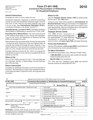 Connecticut Household Employer Tax Reconciliation Form