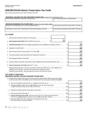 Michigan Historic Preservation Tax Credit Form 3581