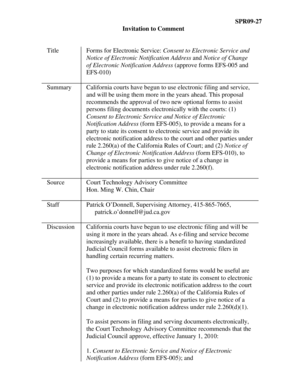 California Consent to Electronic Service Form EFS-005
