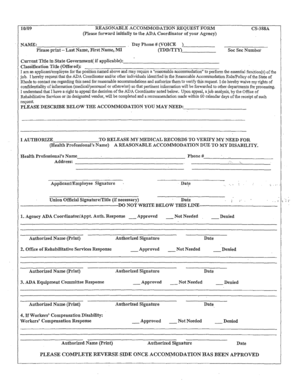 Reasonable Accommodation Request Form