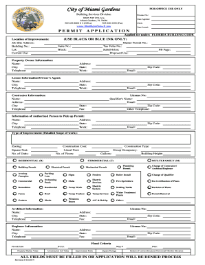 Miami Gardens Building Permit Application