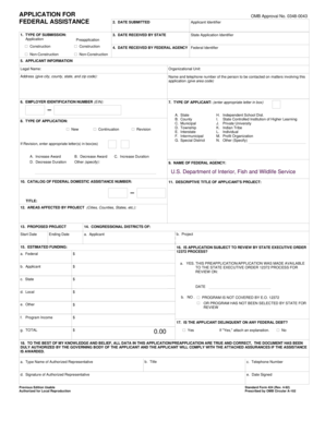 Federal Assistance Application Form SF-424