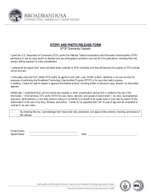 Story and Photo Release Form