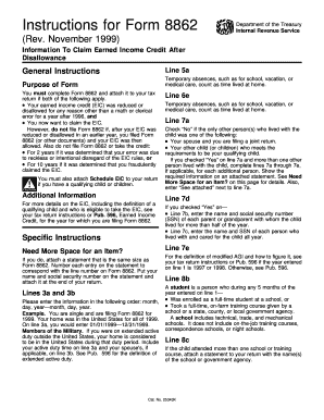 Form 8862 Earned Income Credit Claim