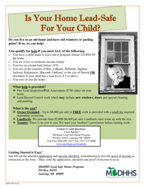 Michigan Lead Safe Home Program Application