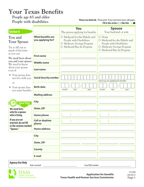 Texas Medicaid Application Form H1200