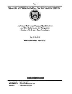 IRS IRA Monitoring Report