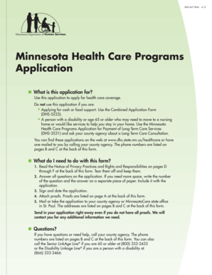 Minnesota Health Care Programs Application