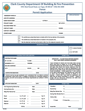 Clark County Fence Permit Application
