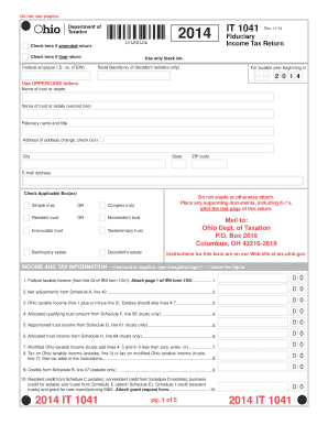 Ohio IT 1041 Fiduciary Income Tax Return