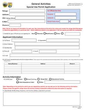 Special Use Permit Application
