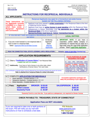Connecticut Real Estate License Application