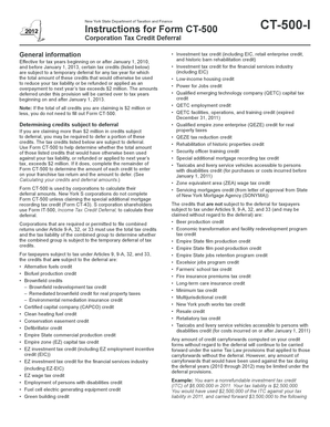 New York Corporation Tax Credit Deferral Form