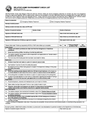 Indiana Relative Home Environment Checklist