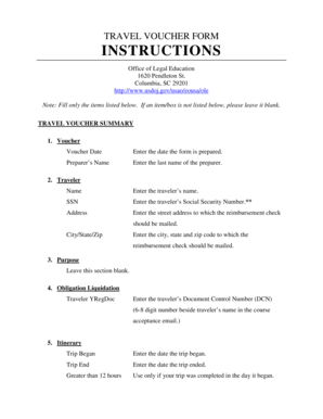 USDOJ Travel Voucher Form