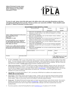 Indiana Registered Nurse Renewal Form