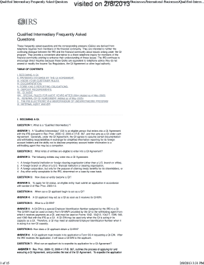 Qualified Intermediary FAQ