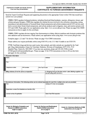FDA Certificate to Foreign Government Request