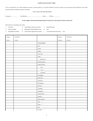 Sample Check-In/Out Form