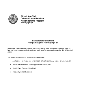 New York Young Adult Health Benefits Enrollment Form
