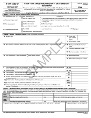 Form 5500-SF Short Form Annual Return
