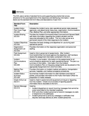 ICS Incident Action Plan Forms