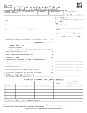Oklahoma Vendors Use Tax Return