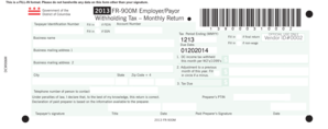 DC Withholding Tax Monthly Return