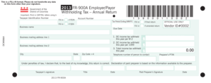 Letter format mail - Government of the District of Columbia Print Important: Print in CAPITAL letters using b Taxpayer Identi - otr cfo dc