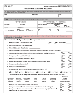 NOAA Tuberculosis Screening Document
