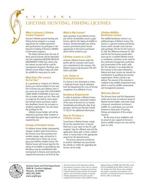 Arizona Lifetime Hunting and Fishing License Application