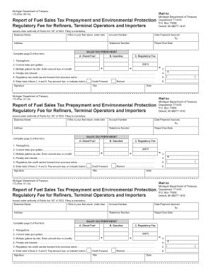 Michigan Fuel Sales Tax Prepayment Form