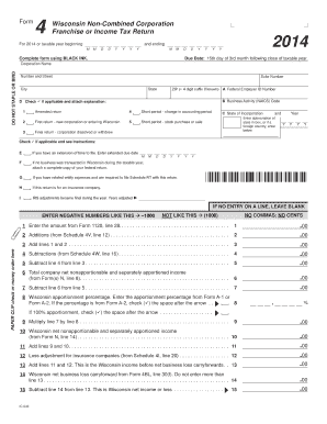 Wisconsin Non-Combined Corporation Franchise or Income Tax Return